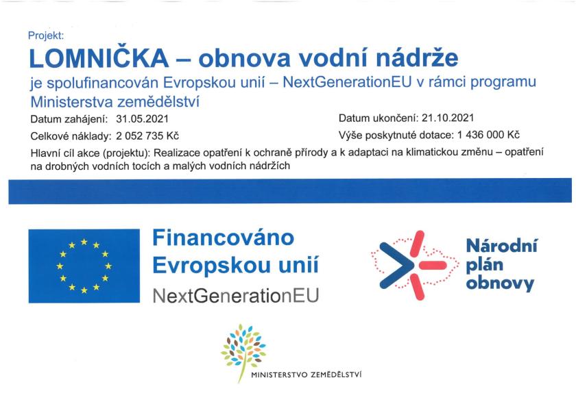 Lomnička - obnova vodní nádrže Lomnička - obnova vodní nádrže