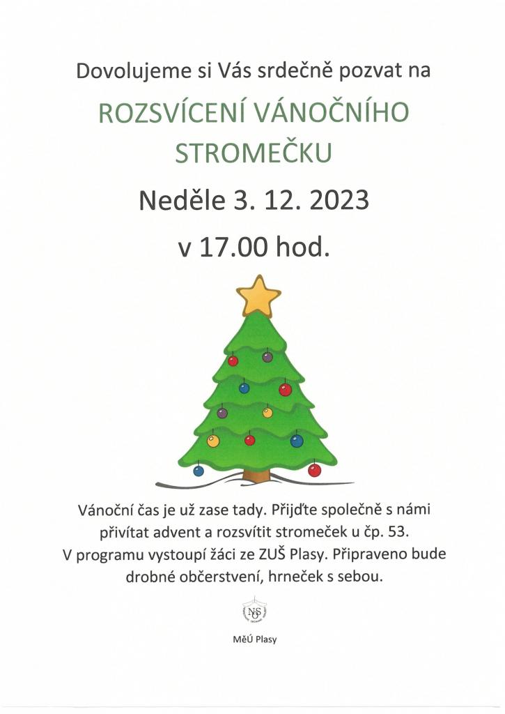 rozsvícení Vánočního stromu v&nbsp;Nebřezinech