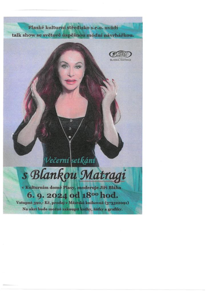 Večerní setkání s Blankou Matragi