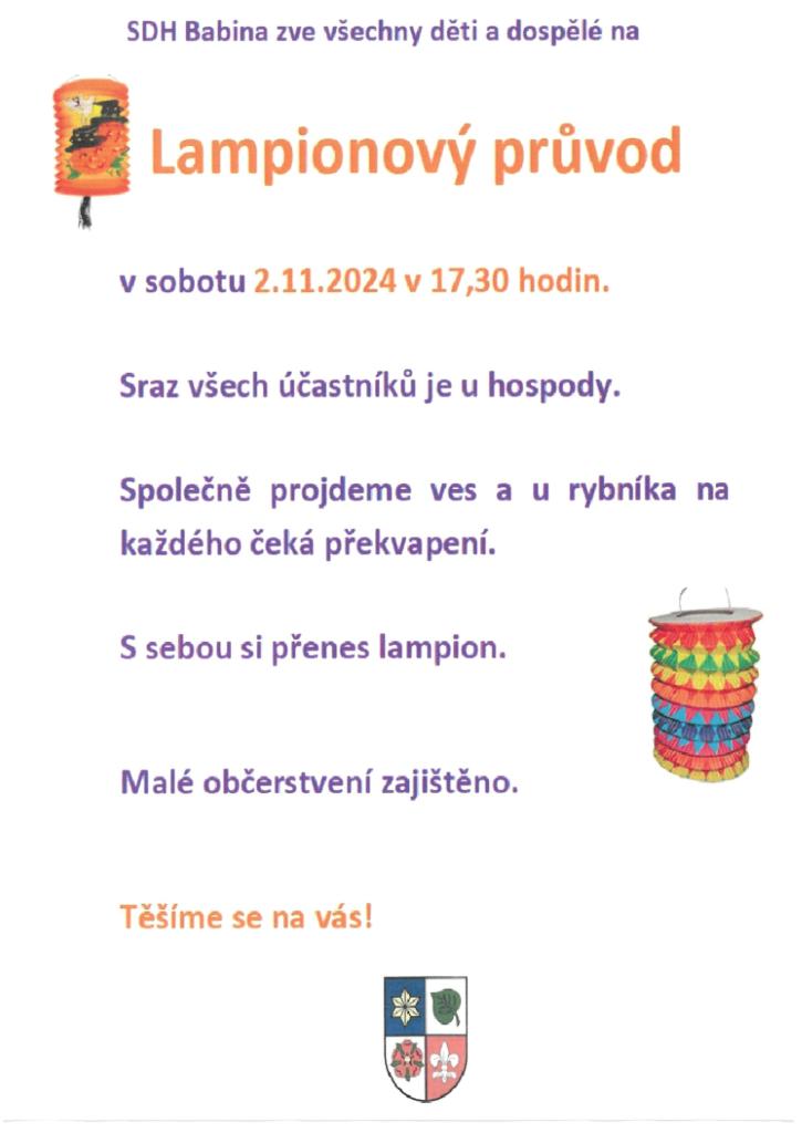 Lampionový průvod Babina