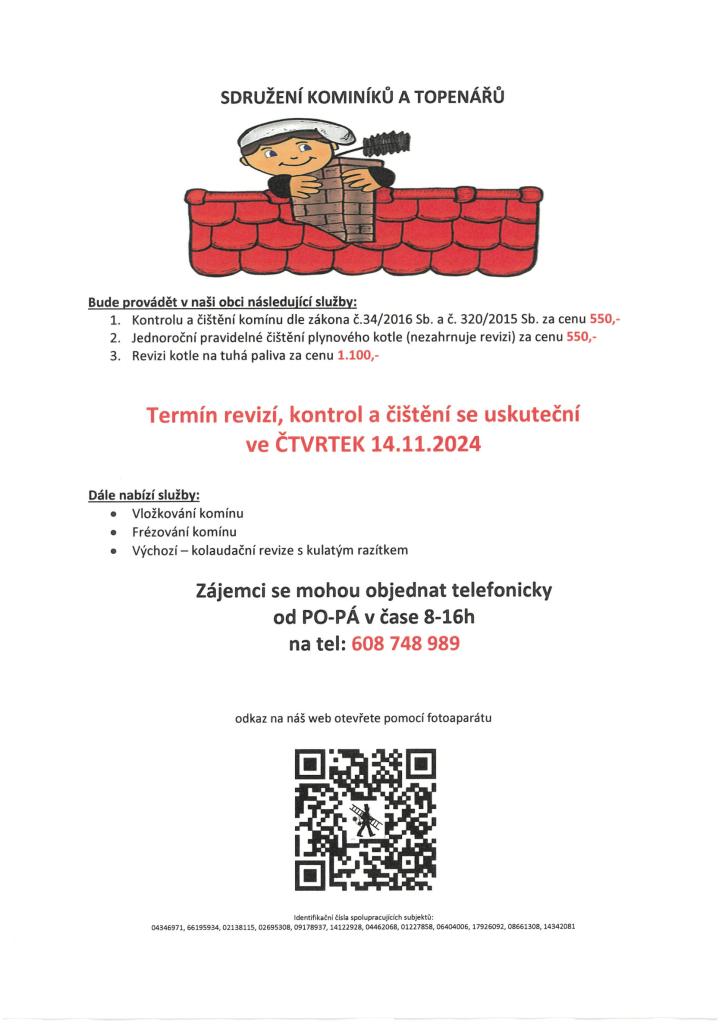revize a kontroly komínů