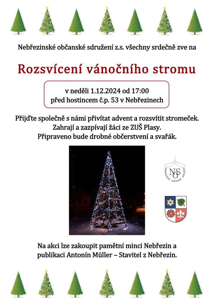 Rozsvícení Vánočního stromu v Nebřezinech 