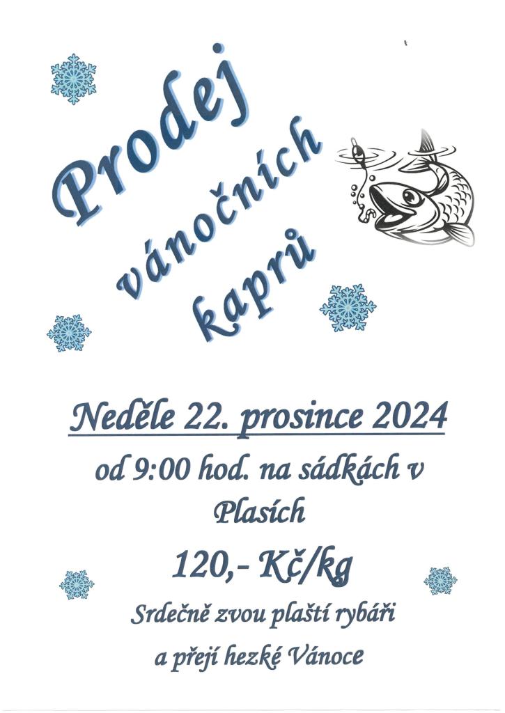 Prodej vánočních kaprů 2024