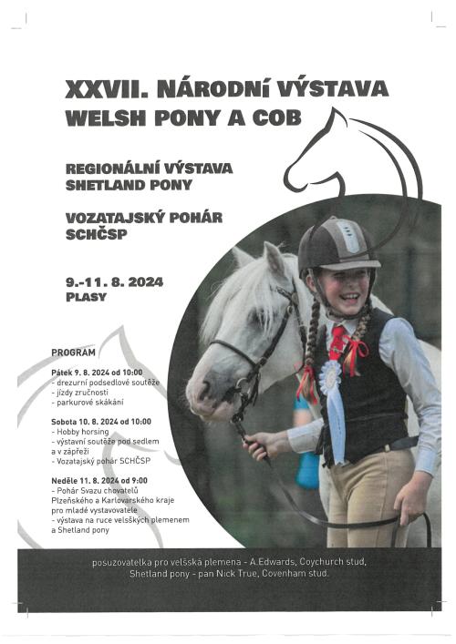 XXVII. NÁRODNÍ VÝSTAVU VELŠSKÝCH PLEMEN PONY A COB a REGIONÁLNÍ VÝSTAVU SHETLAND PONY na louce pod COOPem