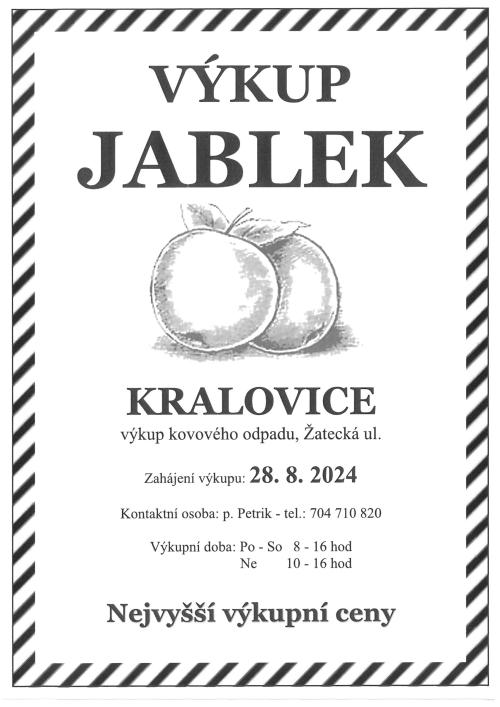 Výkup jablek - Kralovice 2024