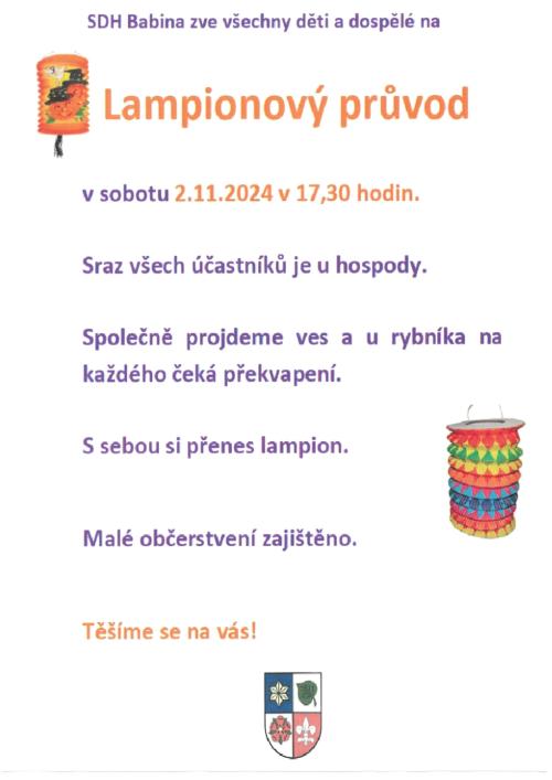 Lampionový průvod Babina