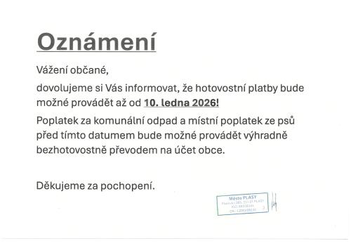 Oznámení-poplatek za komunální odpad 2026