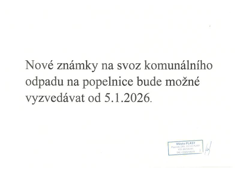 Nové známky na komunální odpad 2026