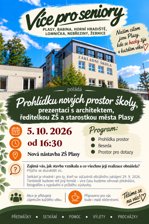 Plakát - beseda s architektem a prohlídka školy